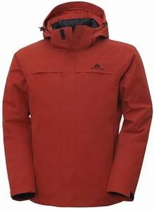 Pioneer Camp Men’s 3-in-1 Winter Coat Waterproof Snow Ski Shell Jacket Hooded with Detachable Puffer Lining