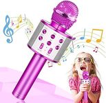 Hapikids Karaoke Machine, Girls Birthday Presents 4 5 6 7 8 9 Year Old Girl Gifts for 3-10 Year Olds Girl Toys Age 3-12 Teenage Girls Gifts Microphones Toys Xmax Purple