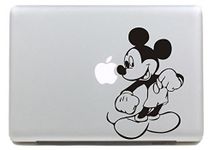 Vati Leaves Removable Cute Cartoon Disney Come Mickey Vinyl Decal Sticker Skin Art Black for Apple Macbook Pro Air Mac 13" 15" inch/Unibody 13" 15" Inch Laptop