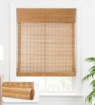 LazBlinds Cordless Bamboo Blinds, Bamboo Roll Up Shades for Windows, Light Filtering Wood Window Blinds, Bamboo Roller Shades for Indoor Home- Blinds Size: 39 1/5'' W x 72'' H, Ceylon Light Russet