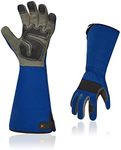 Vgo... Safety Work Gloves Men,Gardening,Long Sleeves Gauntlet,Puncture Proof,Touchscreen(1 Pair,Size L,Blue,AL6608-ML)