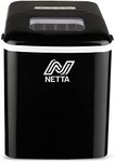 NETTA Ice Maker Machine for Home Use Makes Cubes in 10 Minutes - Large 12kg Capacity 1.8L Tank - No Plumbing Required - Includes Scooper and Removable Basket - Black