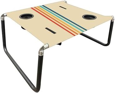 Neso Table de plage portable avec porte-gobelets, poches pour téléphone portable, légère pour pique-niques et parcs (arc-en-ciel)