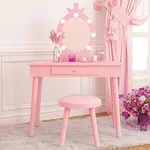 Kids Vanity with Lighted Mirror, To