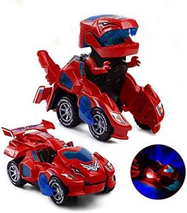 Yellcetoy Trasformabile Macchine Dinosauro per Bambini 3 4 5 6 7 Anni, Robot Dinosauri Giocattoli Regalo per Bambino Rosso