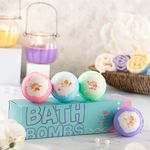 The Body Bucket - Blue Ocean, Rose, Lavender And Citronella Bath Bomb With Pink Salt - All Natural Handcrafted Aromatic Fragrance - Perfect Bath Gift For Kids, Men & Women 65 Gm Each (Pack Of 4).