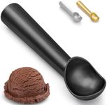 CUNSENR 7 inch Ice Cream Scoop - Professional Metal Ice Cream Scooper - Easy to Use & Clean - Non-Stick Aluminum Ice Cream Spoon - Lightweight Cookie Spoon - Scoop Ice Cream with Ease(Black)