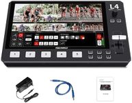 Feelworld L4 Switcher 10.1 Inch Touch Screen Multi-Camera Video Mixer Switcher,4 x HDMI&SDI&Audio Input/Output,App/PTZ Control,USB3.0 Fast Streaming,Built-in Cooler,13 Transitions