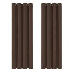 Deconovo Super Soft Thermal Insulated Eyelet Blackout Curtains Bedroom 46 x 72 Inch Drop Dark Mocha 2 Panels