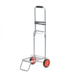 SKOFRI 2 Wheel Portable Luggage Hand Cart Trolley Heavy Duty Stainless Steel Folding Trolley Hand Truck Luggage Trolley Carrier Cart Collapsible Luggage Travel Shopping Trolley