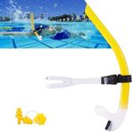 Focevi Swim Snorkel for Lap Swimming，No Loud gurgling Noise No Hurt Forehead No Slip Swimming Snorkeling Training for Adult/Kid/Youth,Swimmer Snorkle Center Mount Snorkel One-Way Purge Valve 3