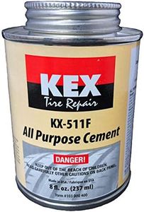 KEX Cold Vulcanizing Rubber Tire and Tube Patch Plug Repair Cement Glue 8oz can