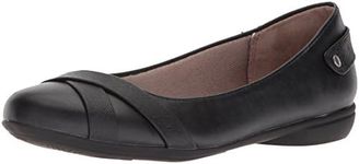 LifeStride Women's Adalene Ballet Flat, Black, 11 Wide