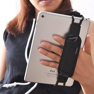 TFY Tablet Security Hand Strap Holder for iPad (iPad Mini & Mini 2 & Mini 3/iPad Air/iPad Air 2/iPad Pro 9.7) - Samsung Tablets - Nexus 7/Nexus 10 and More （Black）