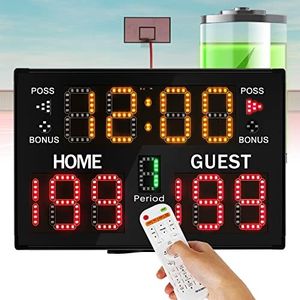 Spolehli Football Scoreboard Battery Powered Basketball Scoreboard Portable Scoreboard Tabletop Scoreboard Wall-Mount Digital Scoreboard for Football Basketball League Wrestling Tournament Soccer