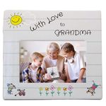 BANBERRY DESIGNS Grandmother Picture Frame - with Love to Grandma from Grandkids, Granddaughter or Grandson - Photo Plaque with Child's Drawing Promoted to Nana Mimi