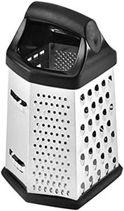 NAALSA - Berlin 6 Side Stainless Steel Professional Multi Purpose Grater Vegetable Chopper Slicer Kitchen Cutter, Shredder for Cheese & Vegetables 8 inch