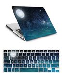 Case Compatible with New Macbook Air 13.6 inch 2022 Release A2681 M2 with Liquid Retina Display and Touch ID, Plastic Laptop Hard Shell Protective Case & Keyboard Cover Skin - Moon and Star