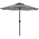 Sunnyglade 9' Patio Umbrella Outdoor Table Umbrella with 8 Sturdy Ribs (Black and White)