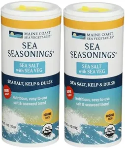 Maine Coast Sea Vegetables Sea Salt with Sea Veg Shaker | Wild-Harvested Seaweed Seasoning | Organic Dulse & Kelp Blend | Rich in Iodine | Great for Soups & Salads | 1.5 oz (Pack of 2)