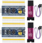 Alinan 2pcs ST-Link V2 Programming Unit Emulator Downloader(Random Color)+2pcs STM32F103C6T6 Minimum System Development Board with Imported Chip STM32 ARM Core Learning Board Module