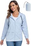 JTANIB Packable Rain Jacket Women Waterproof Lightweight Raincoat with Hood for Hiking Outdoor Travel