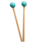 yunnie 2Pcs Soft Rubber Sticks Wood Handle Mallets for Glockenspiel Xylophone Music Instruments Parts Green