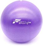 Fortitude Sports Yoga Ball 25cm | Soft Mini Pilates Ball Small for Yoga, Fitness, Core, Stability and Physical Therapy | Inflatable Mini Gym Ball With Inflation Straw (Purple)