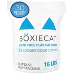 Boxie® Unscented 30 Day Odour Control Clumping Clay Cat & Kitty Litter 16 lb, 99.9% Dust-Free, Hard Flat Top® Clumps, No Fragrances No Fillers, Long-Lasting, Easy to Scoop