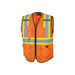 Pioneer Hi Vis Multi-Pocket Safety Vest - Lightweight With Reflective Tape for Traffic, Construction - Class 2 - Orange