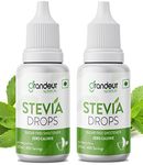 Grandeur Zero Colorie Sugar Free Stevia Drops, No Maltodextrin No Dextrose, For Keto Diet & Weight Watchers, Sugar Substitute - 40ml (800 servings) (Pack of 2)