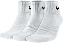 Nike Men's Cushion Quarter Socks (Pack of 3),White (Black / White),8-11 UK(42-46 EU)