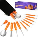 Halloween Pumpkin Carving Tools, Halloween Jack-O-Lanterns 11 Piece Professional Stainless Steel Pumpkin Carving Kit, Pumpkin Cutting Supplies Tools Kit for Adults Kids