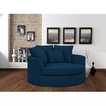 NATURE WOOD DECOR | Barrel Chair Accent Sofa | with Pillows Round Sofa Modern Oversize Arm Chair Cozy Club Chair for Bedroom, Living Room, Lounge, Hotel & Office Sofa (Blue)