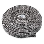 Navaris Stove Door Seal Tape - 2m Long x 15mm Wide - Flat Self-Adhesive Rope for Stoves, Smoker, Fireplace, Log Burner, Glass - Heat Fire Resistant