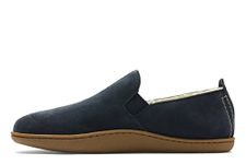 Clarks Home Mocc Suede Slippers In Navy Standard Fit Size 9