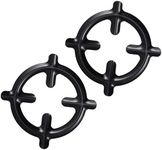 Gas Stove Top Ring Cast Iron Wok Support Ring, 2Pcs Universal Non Slip Wok Rack Gas Ring Reducer Coffee Pot Holder Stove Top for Home Kitchen Restaurant Coffee Burner Grate