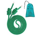 Megaraise Weighted Flow Rope for Fitness Men & Women Working Out, 1 lb Home Gym Athletic Exercise Rope Adjustable Length Skipping Jumping Training Ropes -450g (1 lb) (Green)