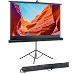 Pyle Universal Projector Screen w/Stand - 60-Inch Floor Standing Portable Fold-Out Rollup Matte for Projection, Includes Tripod, Great for Indoor/Outdoor Presentation, Quick Assembly