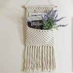 Macrame Wall Holder Decor, Room Decor, Home Decor, Wall Storage, Hand Knitted Cotton, Gift for Women, Gift for Girl, Decoration Wall Pediments for Bedroom Living Room