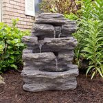 Pure Garden Cascade Rock Outdoor Fountain