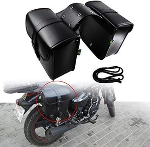 HDBUBALUS Motorcycle Saddle Bag Universal for Harley for Honda for Yamaha Cruiser PU Leather Tool Bag Panniers,Black