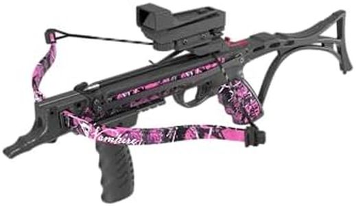 Cypress Outdoors Pistol Crossbow with Double Safety System 80 Pounds Self-Cocking with Red Dot with 3 Premium Bolts with Vertical Grip_Vampire