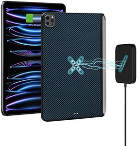 PITAKA iPad Pro 12.9 Case - Magnetic Wireless Charging, Magic Keyboard Compatible, Apple Pencil 2 Support, 1500D Aramid Fiber, Black/Blue