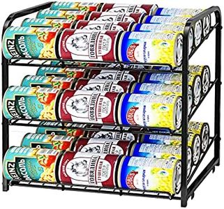 AIYAKA Can Rack Organizer, 3 Tier Stackable Can Storage Dispenser,for Food Storage, Kitchen or Pantry, Storage for 36 Cans, Black