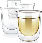 Teabloom Tulip Insulated Glasses for Tea, Coffee and other Beverages - Double Walled Heatproof Glass Maintains Drinks Hot/Cold, 8 oz (Set of Four)