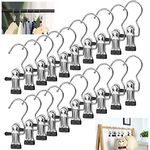 BUZIFU 20 Pcs Portable Laundry Hooks, No-slip Metal Boots Hangers,Single Coat Hangers,Hat Storage Hanger Clips, Home Travel Hangers Clips, Clip Hooks Hangers for Towels, Socks