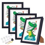 [4-PACK] Kids Art Frame, 8.5x11 Front Opening Kids Artwork Frames Changeable, White Artwork Display Storage Frame for Wall, Holds 50 Pcs, for 3D Picture, Crafts, Children Drawing, Hanging Art