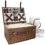 Red Hamper 6 Person Classic Wicker Fitted Picnic Basket