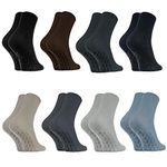 Rainbow Socks - Women Men Cotton Diabetic Elastic Loose Non Slip Socks - 8 Pairs - Classic Colours - Size EU 44-46 / UK 10-11.5 / US 11.5-13